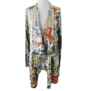 ETRO Abstract floral print draped cardigan sweater IT 44 US M